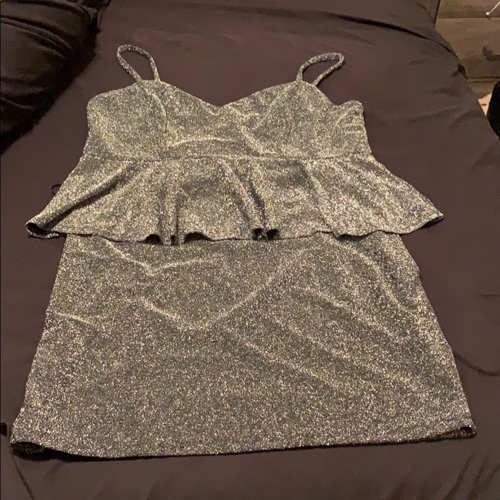 Black and Silver Knit Dress